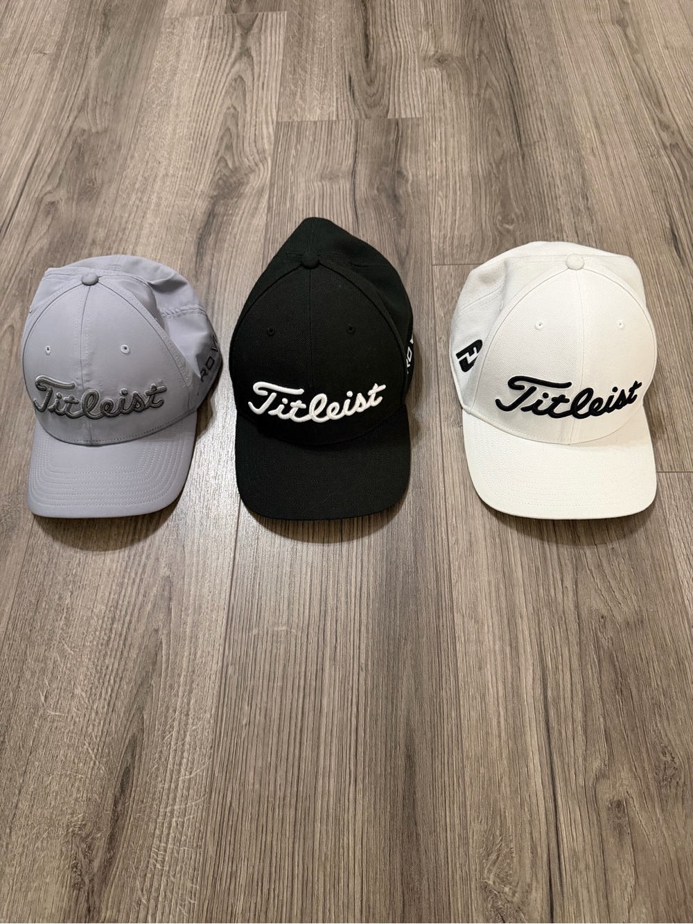 Titleist Golf Hat Set of 3 - Gray , Black ,  White